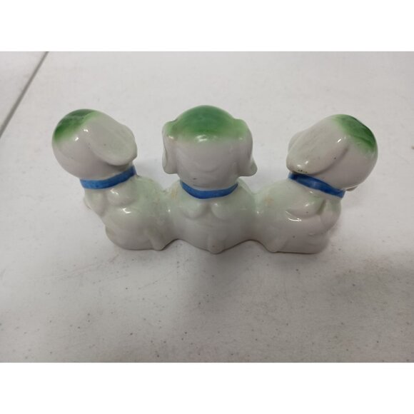 Vintage Japanese Pottery Poppies Poppy Dog Trio Ceramic Figurine - Picture 5 of 10